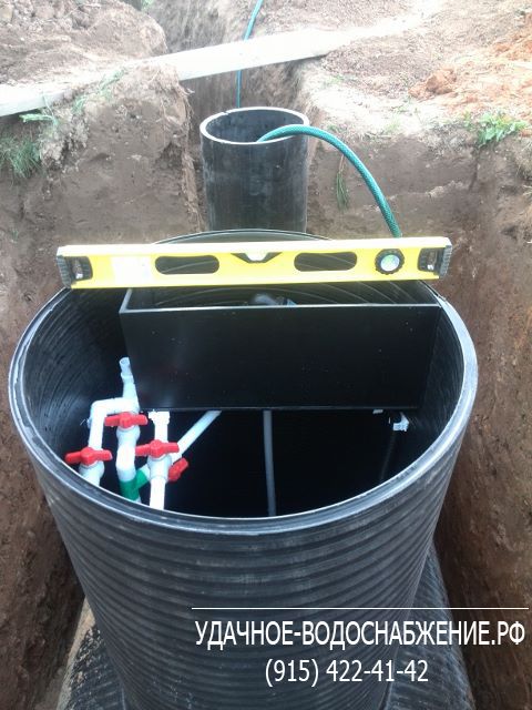 Установка автономной канализации на 6-х человек НТ-БИО-3 с возможностью периодической эксплуатации в любое время года, укладка 30 метров канализации с утеплением